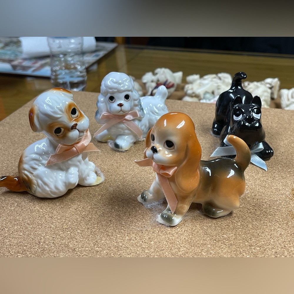 Vintage Four Ceramic Dogs
